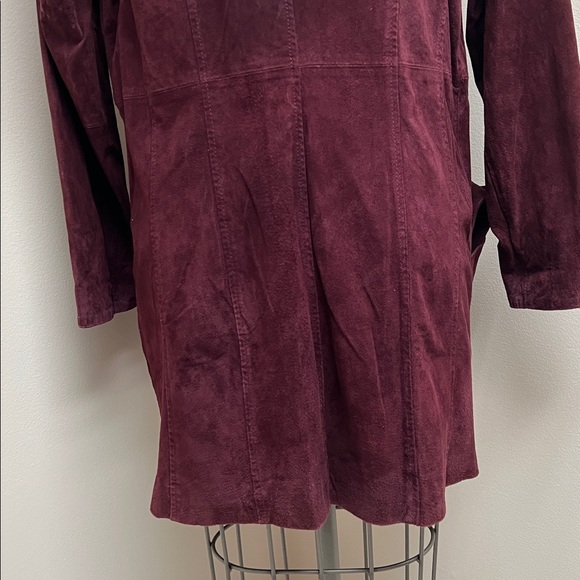 Dennis Basso Suede Leather Trench coat - Picture 11 of 13